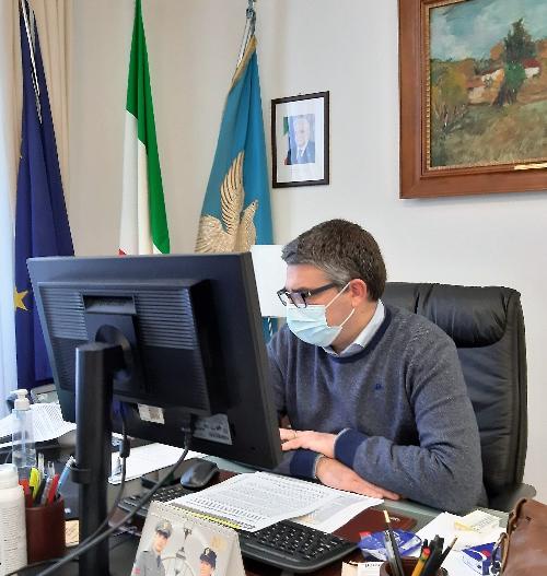 L'assessore con delega alle Lingue minoritarie Pierpaolo Roberti in videoconferenza con Arlef