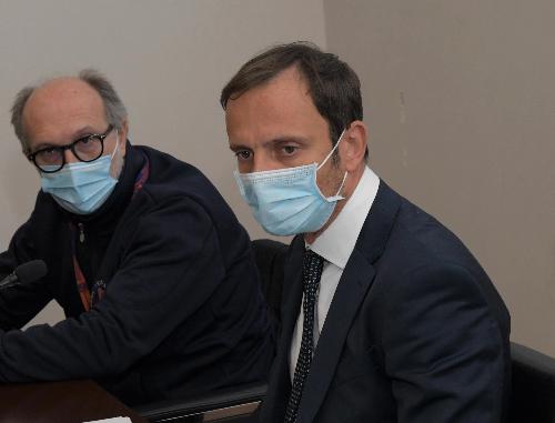 Il governatore del Friuli Venezia Giulia Massimiliano Fedriga e il vicegovernatore con delega alla Salute Riccardo Riccardi, in una foto d'archivio