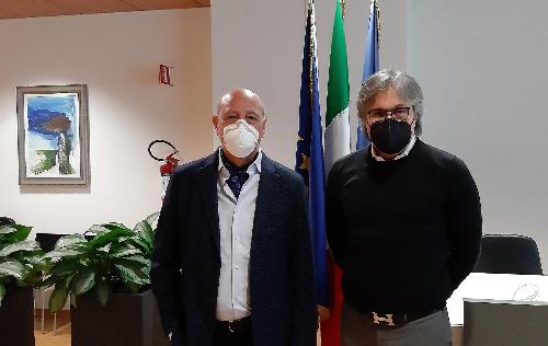 L'assessore regionale alle Attività produttive, Sergio Emidio Bini (a destra) con il presidente del Cosef, Claudio Gottardo 