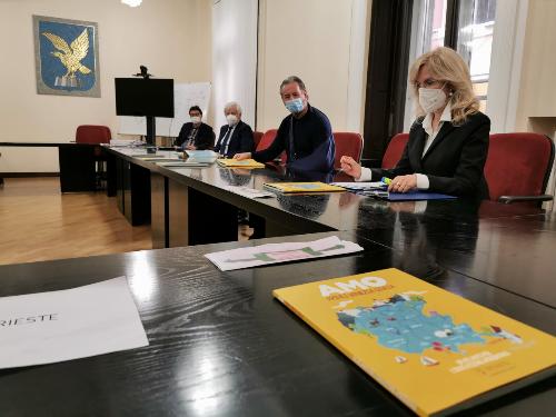 L'assessore regionale alla Difesa dell'ambiente, all'energia e sviluppo sostenibile, Fabio Scoccimarro,alla presentazione del volume "Amo il Friuli Venezia Giulia"