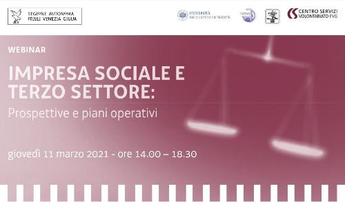 Webinar dedicato a 'Impresa sociale e Terzo settore: prospettive e piani operativi'