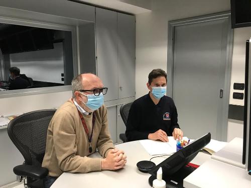 Il vicegovernatore del Friuli Venezia Giulia con delega alla Protezione Civile regionale, Riccardo Riccardi, con il direttore generale della Protezione civile del Friuli Venezia Giulia Amedeo Aristei, in videoconferenza con la presidente di Ance Udine, Angela Martina e la presidente di Confindustria Udine, Anna Mareschi Danieli. 


