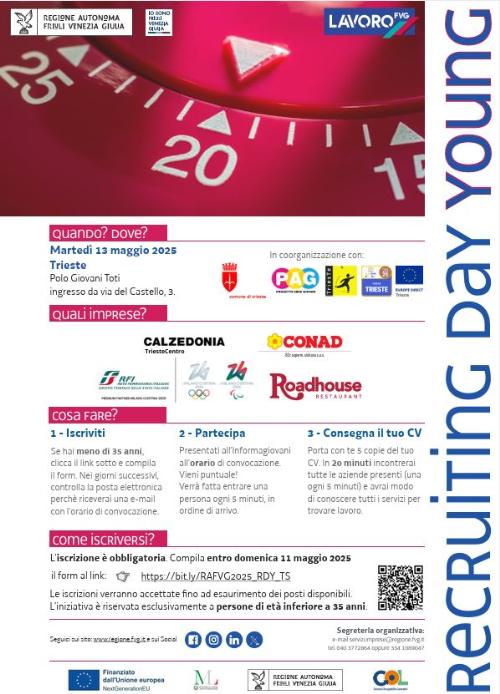 La locandina del Recruiting day young