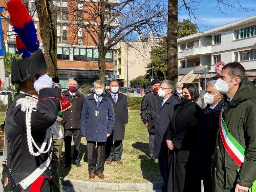 Le autorità presenti alle cerimonia organizzata dall'Unms a Pordenone
