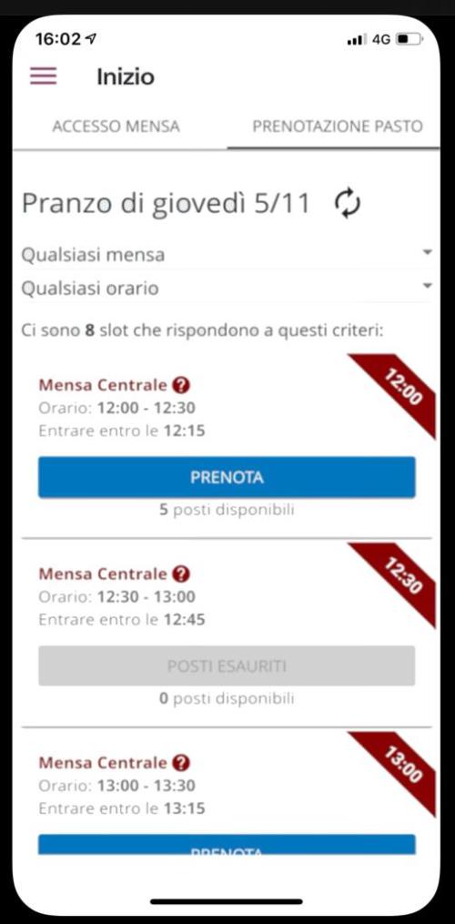 Un esempio di funzionamento della app bookAmeal di Ardis