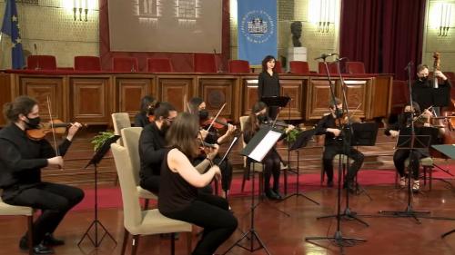 Durante l'inaugurazione del nuovo Anno accademico si sono esibiti il coro e l'orchestra dell’Università degli Studi di Trieste.