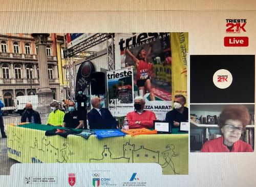 L'assessore regionale allo Sport, Tiziana Gibelli, intervenuta in videoconferenza alla presentazione della nuova Bavisela Trieste 21K  