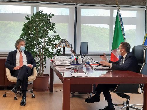 L'incontro in municipio tra Bini e il sindaco Fanotto.