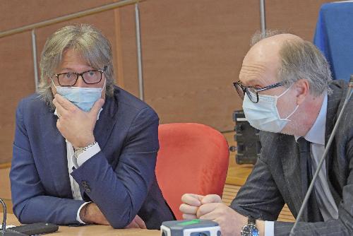 Il vicegovernatore del Friuli Venezia Giulia con delega alla Salute Riccardo Riccardi  e l'assessore alle Attività produttive e Turismo Sergio Emidio Bini