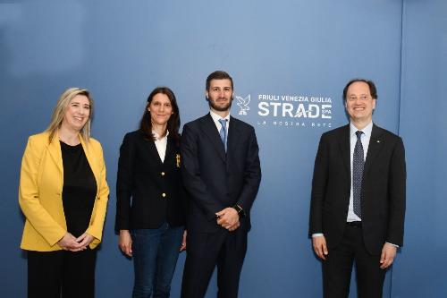 Un momento della visita alla sede di Trieste di Fvg Strade.