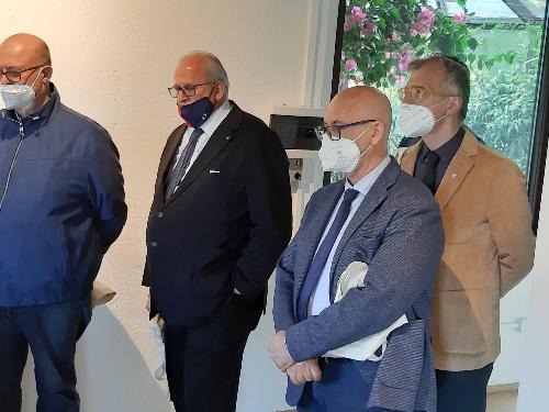 L'assessore regionale Patrimonio Sebastiano Callari - tra il sindaco di Gorizia Rodolfo Ziberna e il presidente del Consiglio regionale Piero Mauro Zanin -  visita Casa Viatori a Gorizia