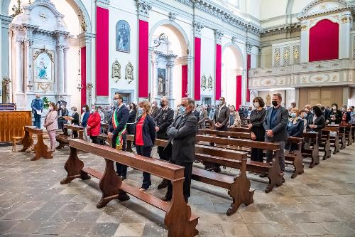 L'assessore regionale Barbara Zilli alla celebrazione per l'inaugurazione dei lavori di restauro della pieve di Artegna (ph photoforyou)