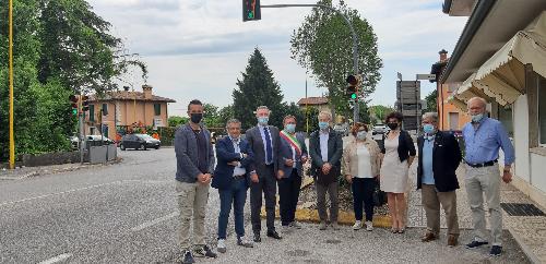 L'assessore regionale alle Infrastrutture e territorio, Graziano Pizzimenti, con il sindaco di Bagnaria Arsa,  i primi cittadini di Bicinicco, Palmanova, Santa Maria La Longa, Terzo d'Aquileia, Torviscosa e Visco e  Luca Vittori, responsabile unico del procedimento per FVGStrade