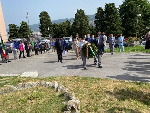 L’assessore regionale alla Sicurezza e Autonomie locali, Pierpaolo Roberti, durante la cerimonia per il 40° Anniversario della posa del Cippo in memoria dei militari Giuliani, Istriani e Dalmati caduti e dispersi sul fronte russo nella Seconda Guerra Mondiale, organizzata dall’Unione nazionale italiana reduci di Russia. 