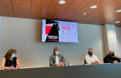 L'assessore regionale alle Attività produttive e al Turismo, Sergio Emidio Bini, nel corso della presentazione della  61.edizione del Festival di Majano