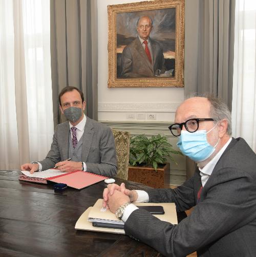 Il governatore del Friuli Venezia Giulia Massimiliano Fedriga e il vicegovernatore Riccardo Riccardi