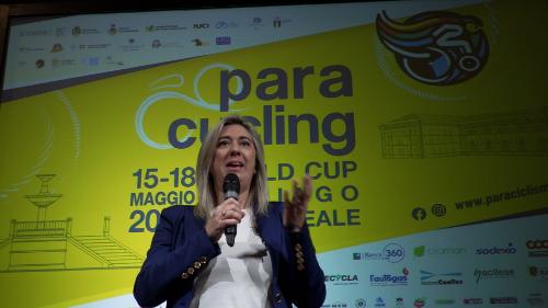 L'assessore Amirante a Malnisio per la presentazione della seconda tappa della Coppa del mondo 2025 di paraciclismo