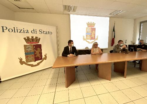 Una fase della conferenza stampa svoltasi oggi a Udine per la presentazione degli sport sulla sicurezza in lingua friulana