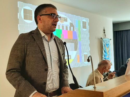 L'assessore regionale alle Autonomie locali, Pierpaolo Roberti, al convegno sulla riforma delle Autonomie locali organizzato in occasione dell'assemblea annuale dell'associazione dei sindaci emeriti del Friuli Venezia Giulia. 
