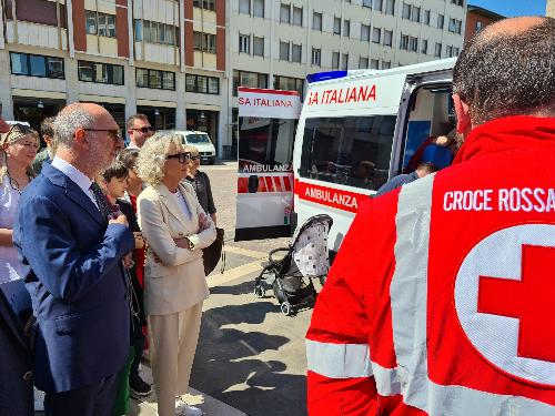 L'assessore Riccardo Riccardi visita la "cittadella della Cri" del Comitato di Pordenone che celebra i 110 anni di fondazione.
