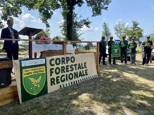 L'intervento dell'assessore regionale alle Risorse agroalimentari e forestali Stefano Zannier nel corso della ricorrenza di S. Giovanni Gualberto svoltasi alla Fortezza di Osoppo