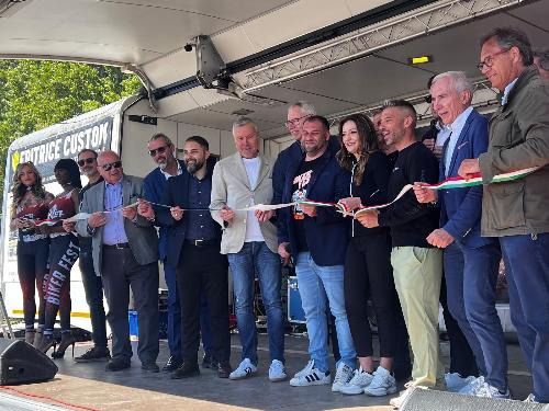 L'assessore alle Attività produttive e Turismo Sergio Emidio Bini all'inaugurazione della 39esima edizione del Biker Fest International di Lignano Sabbiadoro.
