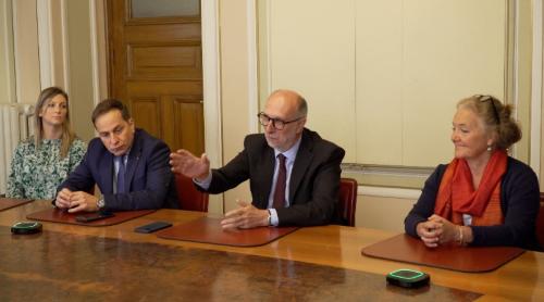 L'assessore alla Salute Riccardo Riccardi all'incontro che si è tenuto presso il Comune di Udine.