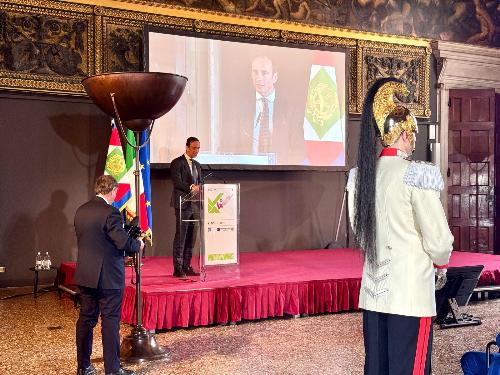 Il governatore Fedriga nel corso del suo intervento