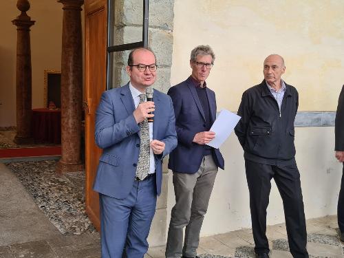 Il vicegovernatore Anzil interviene all'inaugurazione della mostra "Una Regione in bicicletta" a Villa Manin
