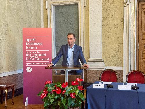 Il governatore Fedriga all'anteprima di Trieste dello Sport Business Forum.