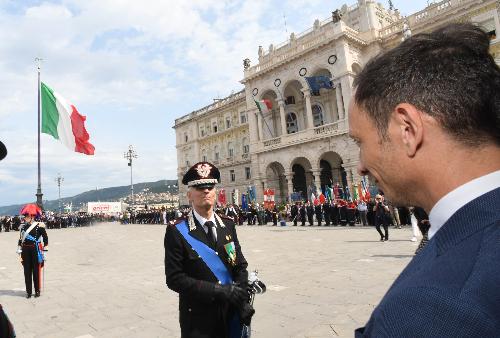 Il governatore del Friuli Venezia Giulia Massimiliano Fedriga alla cerimonia per i 211 anni di fondazione dell'Arma dei Carabinieri