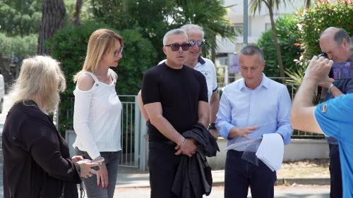 Un momento del sopralluogo alla Darsena di Lignano