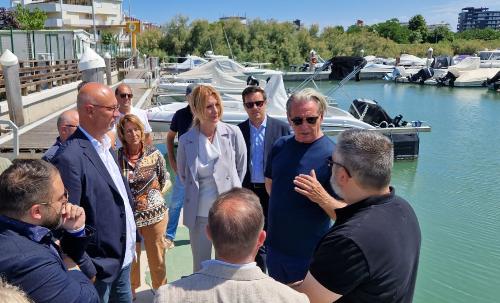 Un momento del sopralluogo a Porto Casoni a Lignano Sabbiadoro. 