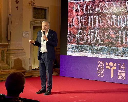 L'assessore Bini interviene alla cerimonia per i 14 anni dall'ingresso di Cividale del Friuli nella World Heritage List.Unesco