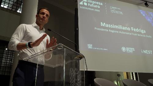L'intervento del governatore della Regione Massimiliano Fedriga all'incontro di Confindustria Udine