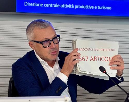 Una fase dell'incontro a Udine per la presentazione del Testo unico per commercio e turismo
