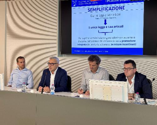 Una fase dell'incontro a Udine per la presentazione del Testo unico per commercio e turismo