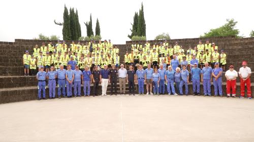Foto di gruppo con i ragazzi che hanno partecipato all'iniziativa svoltasi oggi a Valvasone