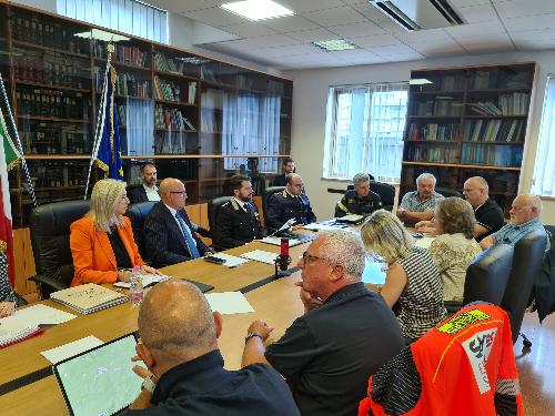 Un momento dell'intervento dell'assessore regionale alle Infratrutture Cristina Amirante in Prefettura a Pordenone