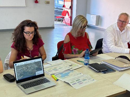 L’assessore regionale a Infrastrutture e territorio Cristina Amirante oggi a Torviscosa per presentare lo stato dei lavori della ciclovia TriLiVe