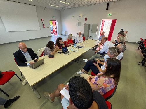 L’assessore regionale a Infrastrutture e territorio Cristina Amirante oggi a Torviscosa per presentare lo stato dei lavori della ciclovia TriLiVe