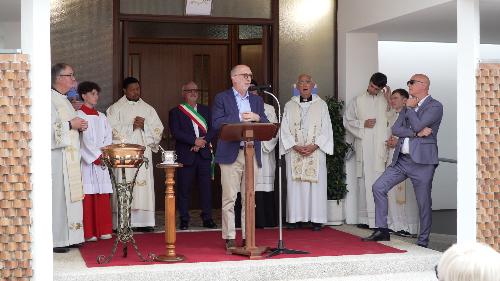 L'assessore regionale alla Salute Riccardo Riccardi alla riapertura al culto della Chiesa Rosa Mistica di Codroipo