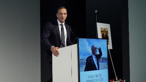 Il governatore Fedriga durante il suo intervento