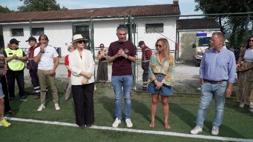 L'assessore regionale alla Sicurezza Pierpaolo Roberti a Trebiciano tra il questore Lilia Fredella, l'assessore comunale Elisa Lodi e il sindaco di Muggia Paolo Polidori