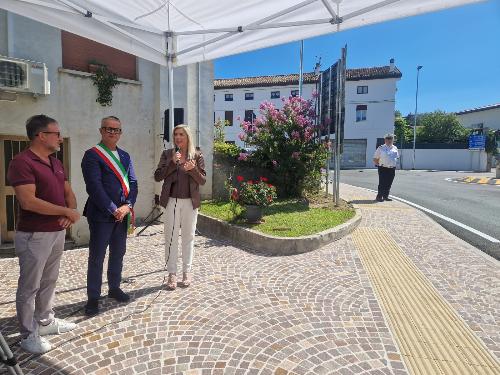 L'intervento dell'assessore Amirante a Ragogna assieme al sindaco Claudio Maestra e al presidente della Comunità Collinare Luigino Bottoni