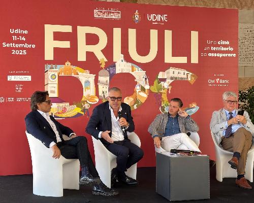 L'assessore regionale alle Attività produttive Sergio Emidio Bini interviene a presentazione Friuli Doc a Udine