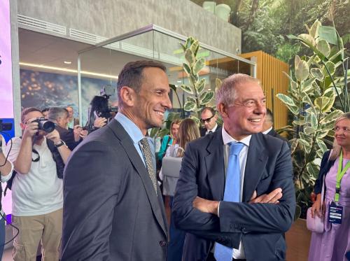 Il governatore Fedriga insieme al ministro delle Imprese e del made in Italy Adolfo Urso.