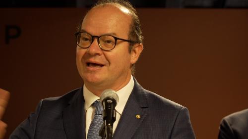 Il vicegovernatore Mario Anzil all'inaugurazione dell'Esedra di Levante di Villa Manin