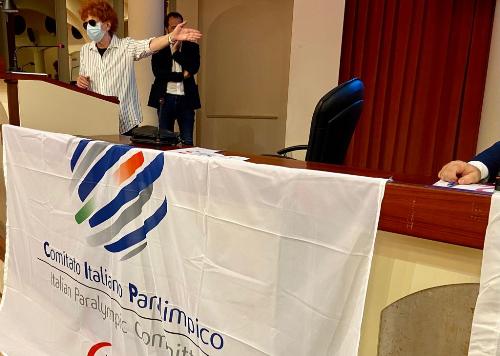 L'intervento dell'assessore regionale allo Sport Tiziana Gibelli  a Pordenone nel corso della cerimonia di consegna delle benemerenze del Comitato italiano paralimpico
