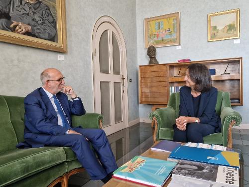 Riccardi all'incontro in Rettorato di UniTs con la rettrice Vianelli